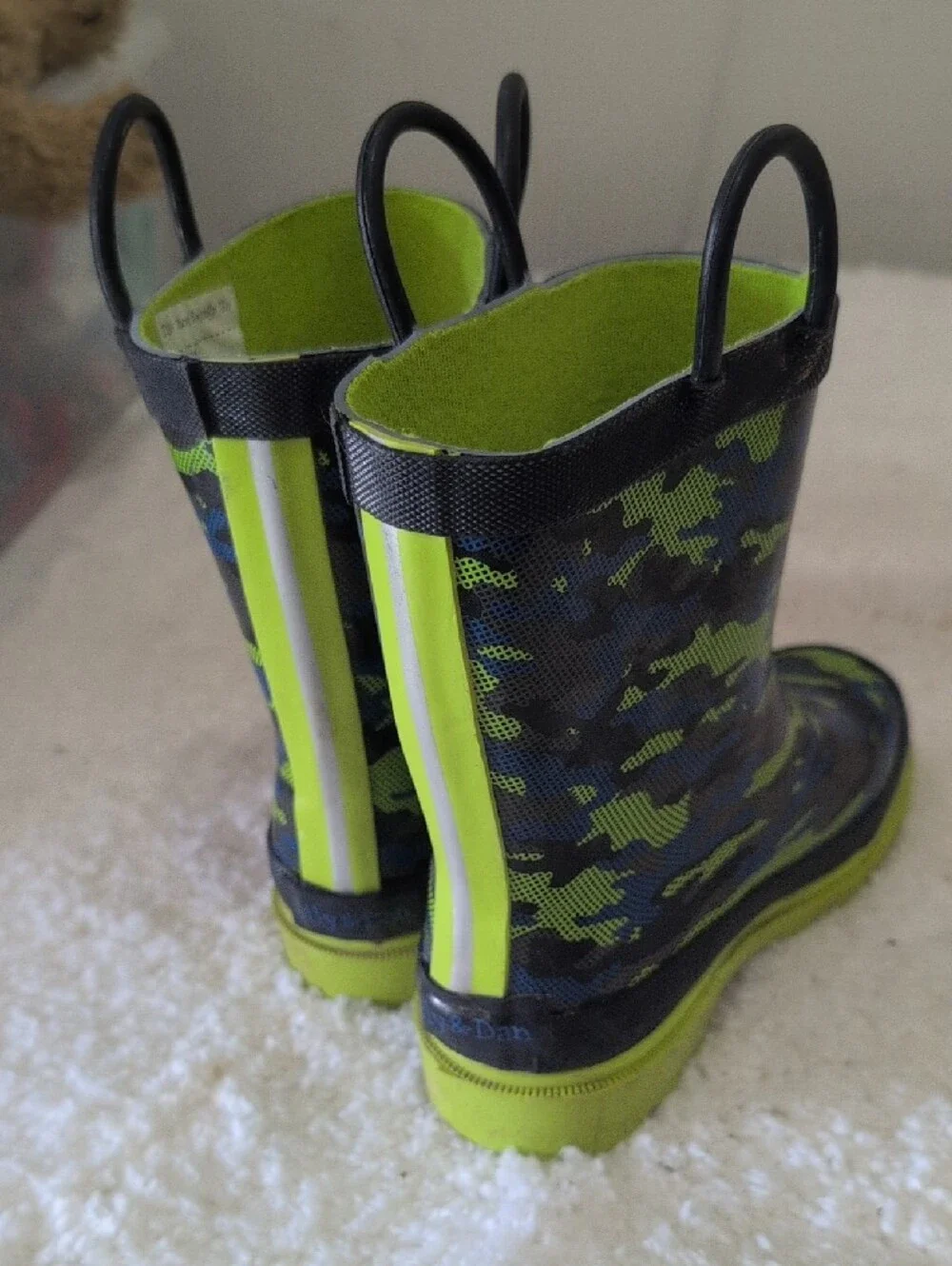 Kids Camo Rain & Snow Boots - Green and Blue